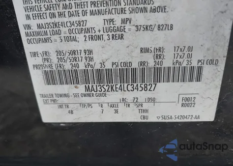 2020 Ford Ecosport Titanium from USA, damaged, VIN MAJ3S2KE4LC345827